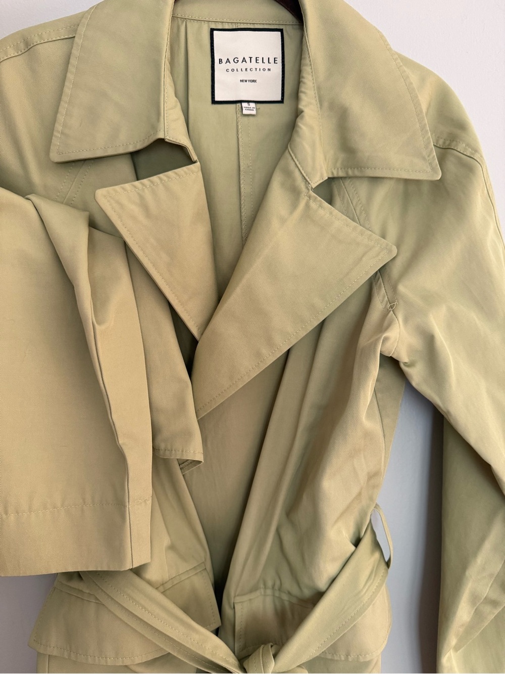 bagatelle Sage Green Belted Trench Coat
Like New